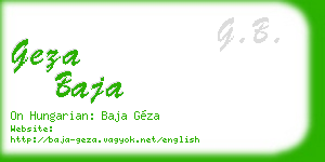 geza baja business card